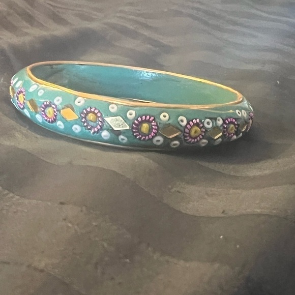 Bangle bracelet with inlaid mirrors, craft fair, cute! - Picture 2 of 6